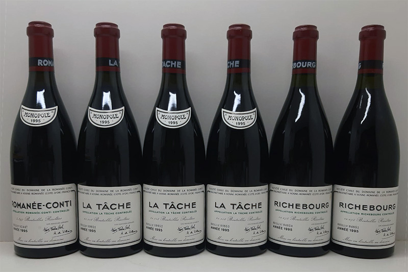 Domaine de la Romanée Conti 1995 - Sortiment von 15 Flaschen - ungeschnallt