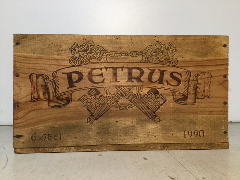 Petrus 1990 - Holzkiste mit 6 Flaschen - unumgeschnallt